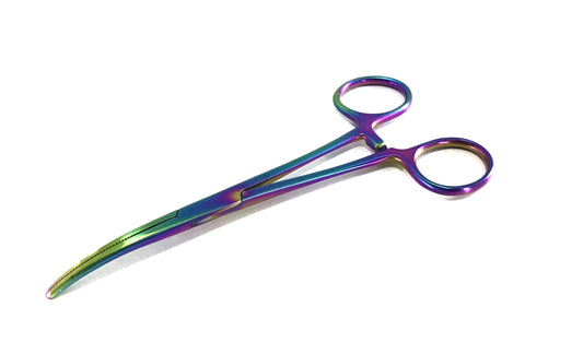 Rainbow Hemo Moon Curved Tweezers