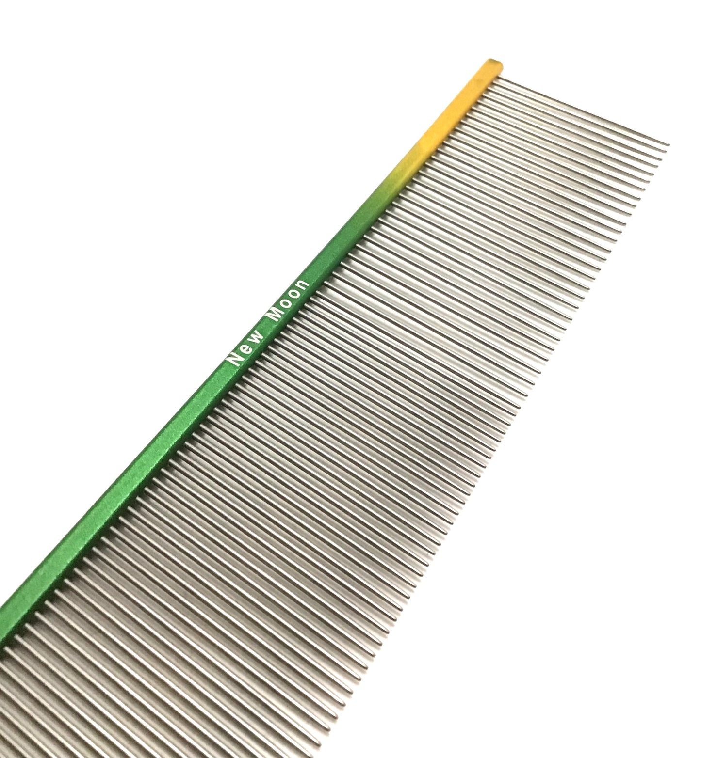 New Moon Long Tooth Show Class Rainbow Dog Grooming Comb(green/yellow)