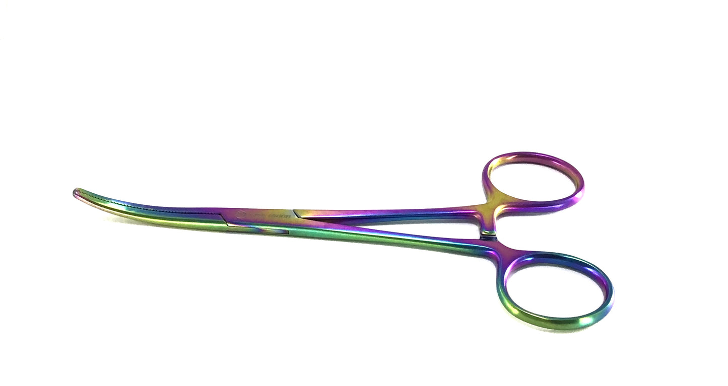 Rainbow Hemo Moon Curved Tweezers