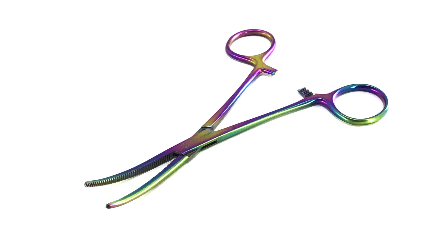 Rainbow Hemo Moon Curved Tweezers