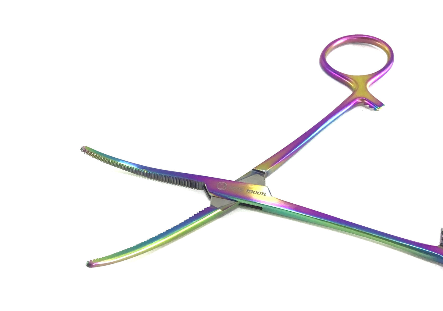 Rainbow Hemo Moon Curved Tweezers