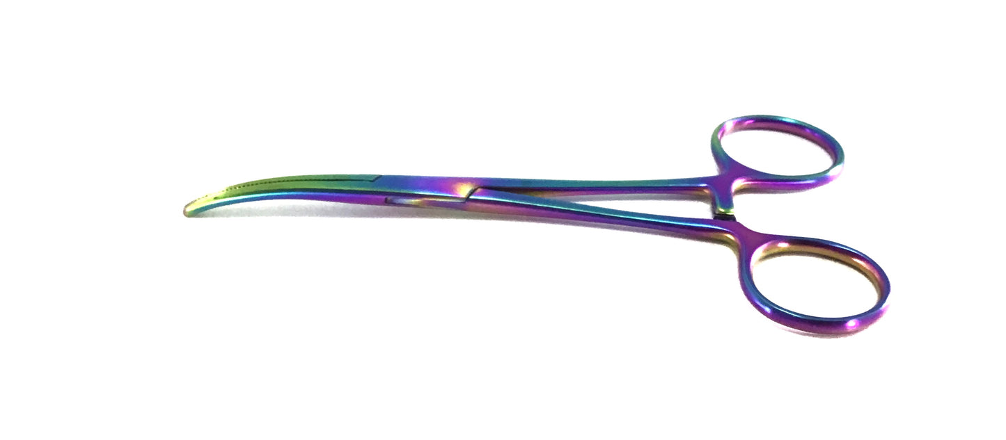 Rainbow Hemo Moon Curved Tweezers