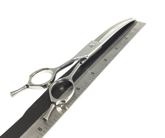Left Handed New Moon Curved Fluffer Dog Grooming Scissor