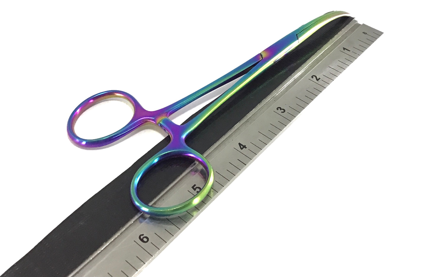 Rainbow Hemo Moon Curved Tweezers
