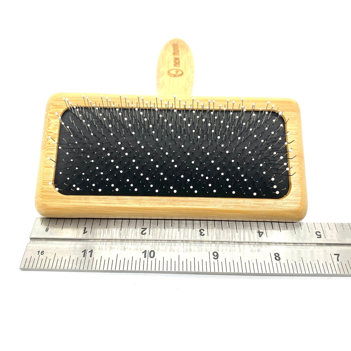 Earthy Bamboo Show Class Slicker Brush w/ round bead dots