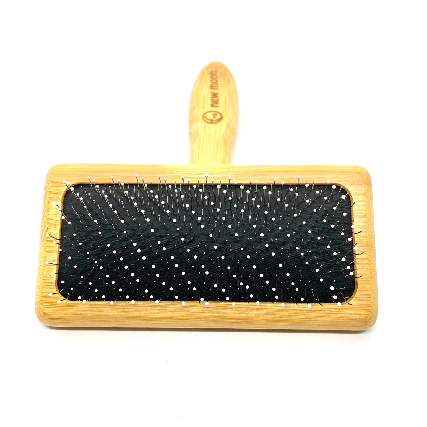 Earthy Bamboo Show Class Slicker Brush w/ round bead dots