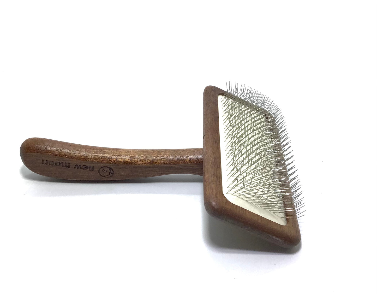 New Moon Competition Grade Slicker Brush, "Sapele Natural Mars"