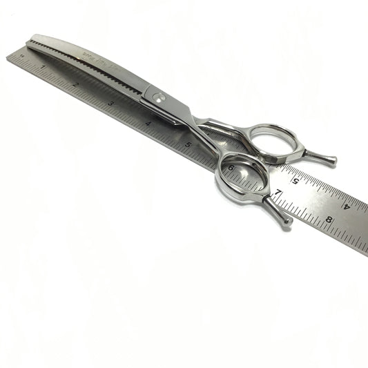 Left Handed New Moon Curved Chunker Dog Grooming Scissor