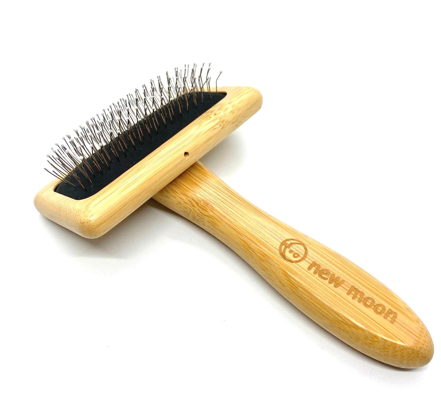 Earthy Bamboo Show Class Slicker Brush w/ round bead dots