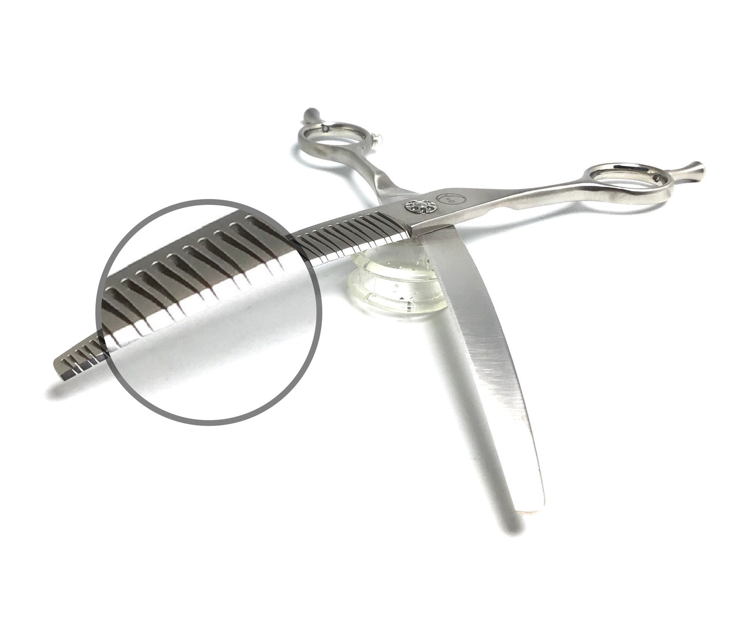 Left Handed New Moon Zig Zag Curved Eraser Blender Dog Grooming Scissor