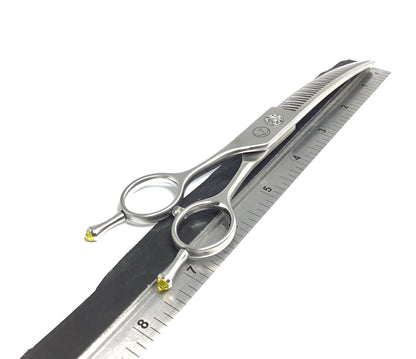 Left Handed New Moon Zig Zag Curved Eraser Blender Dog Grooming Scissor