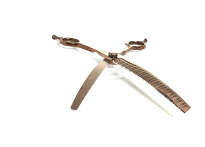 Copper Moon Zig Zag Curved Chunker Dog Grooming Scissor