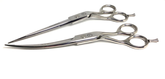New Moon~Mustang~Bent Shank 2pc Dog Grooming Scissor Set