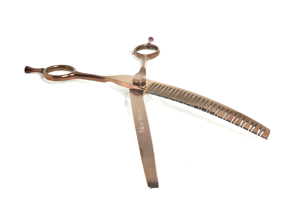 Copper Moon Zig Zag Curved Chunker Dog Grooming Scissor