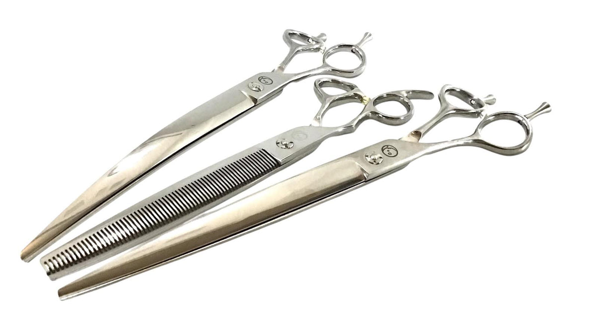 Curated visual reference: Left Handed Nine Moon 3Pc Dog Grooming Scissor Set Or Photo Inspiration
