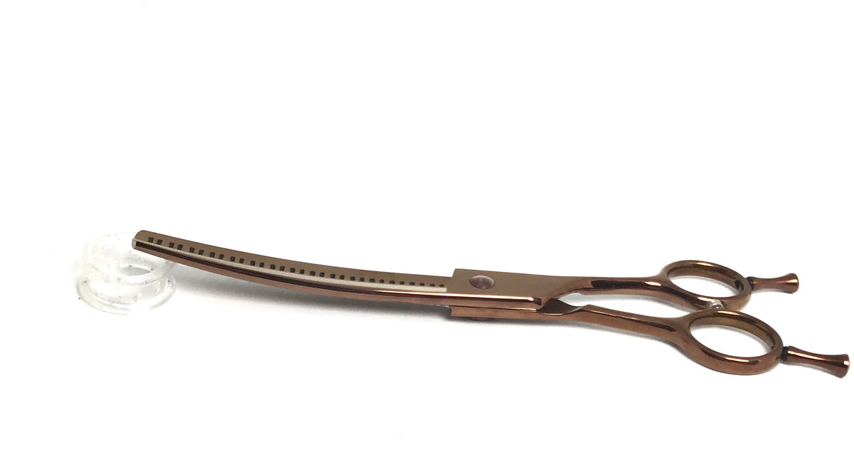 Copper Moon Zig Zag Curved Chunker Dog Grooming Scissor
