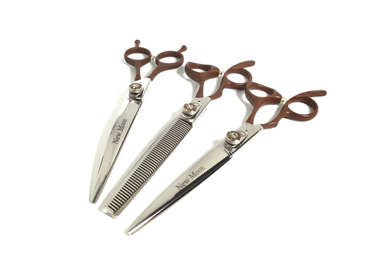 Left Handed New Mocha Moon 3pc Dog Grooming Scissor Set or Individual