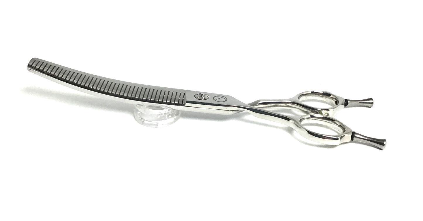 Left Handed New Moon Curved Fluffer Dog Grooming Scissor