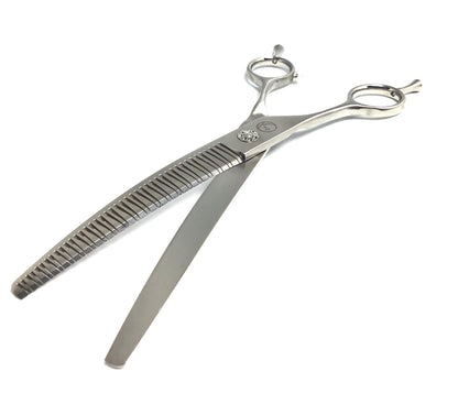 Left Handed New Moon Zig Zag Curved Eraser Blender Dog Grooming Scissor