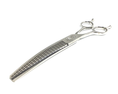Left Handed New Moon Zig Zag Curved Eraser Blender Dog Grooming Scissor