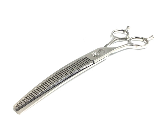 Left Handed New Moon Zig Zag Curved Eraser Blender Dog Grooming Scissor