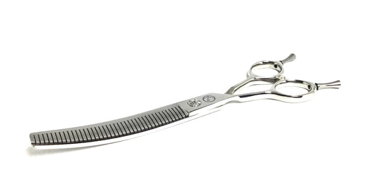 Left Handed New Moon Curved Fluffer Dog Grooming Scissor