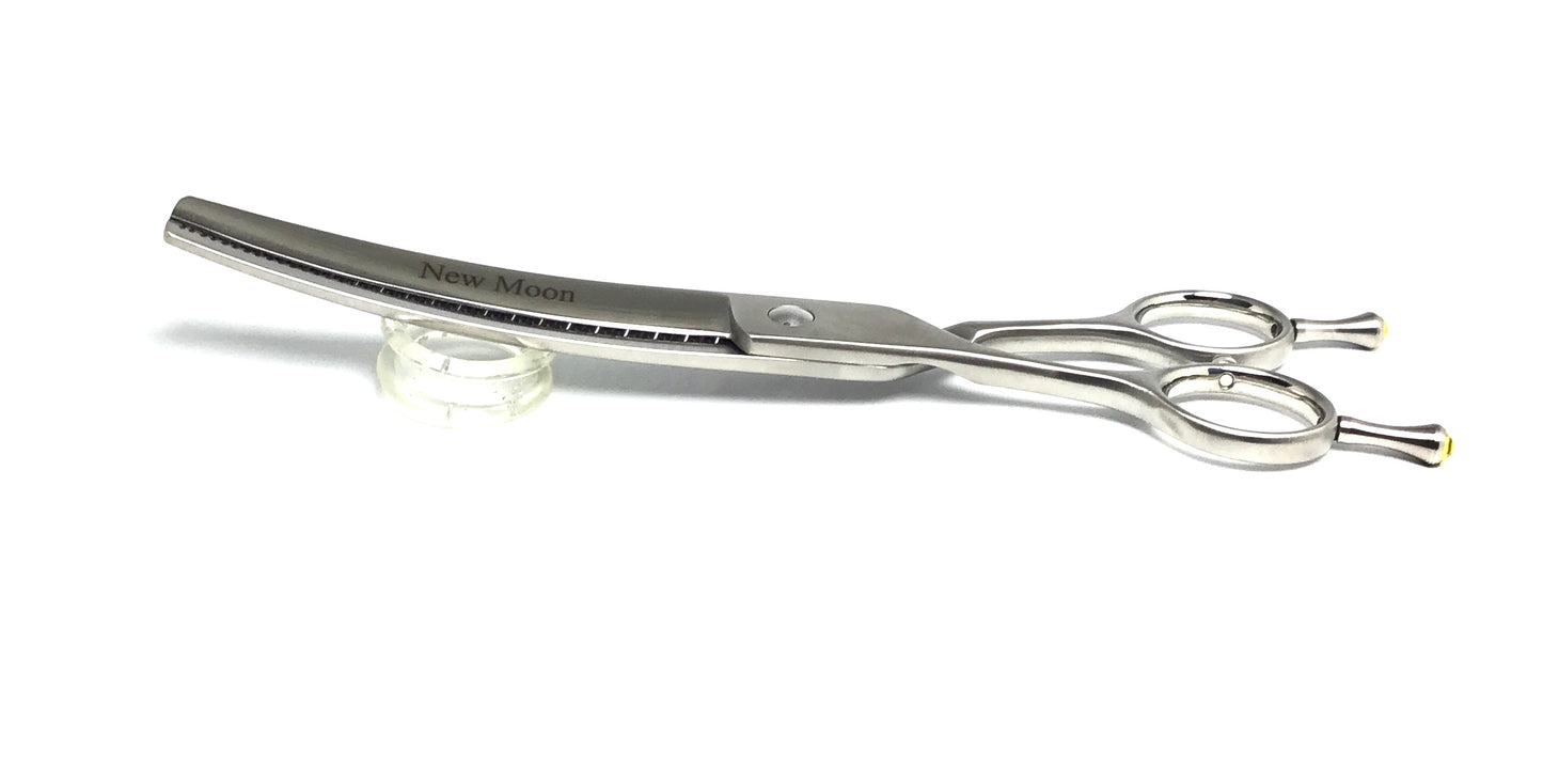 Left Handed New Moon Zig Zag Curved Eraser Blender Dog Grooming Scissor