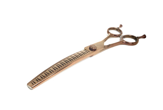 Copper Moon Zig Zag Curved Chunker Dog Grooming Scissor